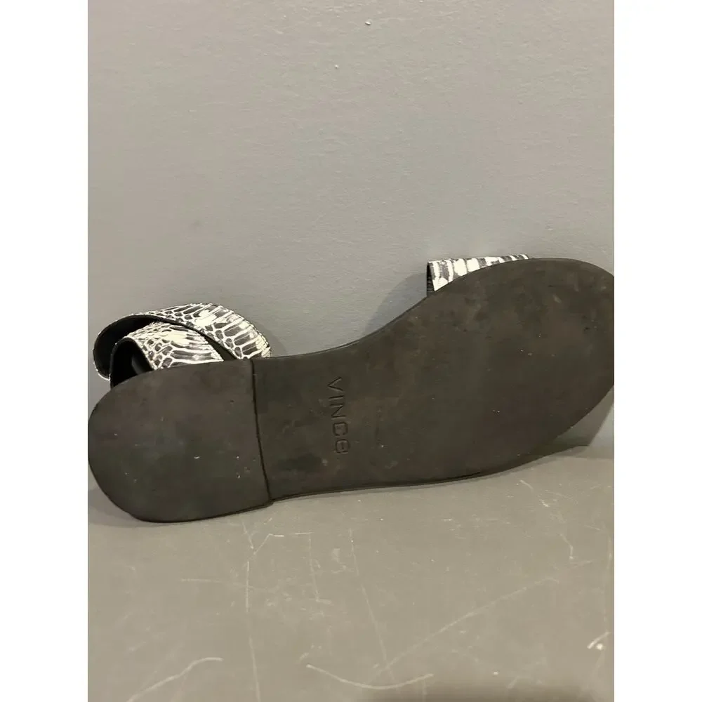 Vince‎ Snake Print Ankle Strap Sandal Women's Size 9.5 Black